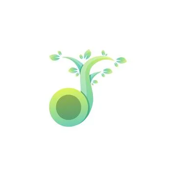Vector music leaf logo design colorful gradient 스톡 일러스트