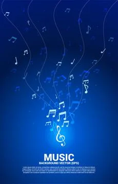 Vector music melody note dancing flow . Concept background for song and conce Stock Illustration