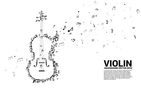 Vector music melody note dancing flow shape violin icon . Ilustração Stock