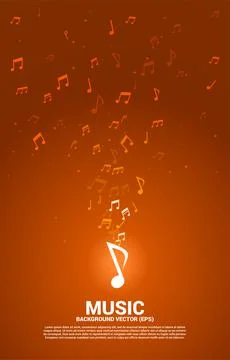 Vector music melody note dancing flow . Concept background for song and conce Stock Illustration
