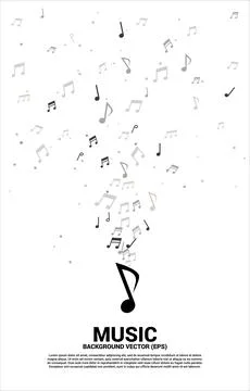 Vector music melody note dancing flow . Concept background for song and conce Stock Illustration