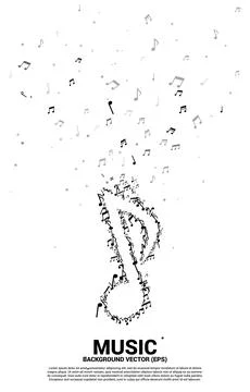 Vector music melody note dancing flow . Concept background for song and conce Stock Illustration
