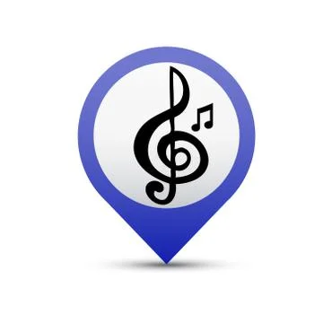 Vector music note button to listen Illustrazione stock