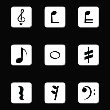 Vector music note symbols design Stock Illustration
