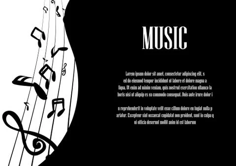 Vector : Music notes and space for text Stock Illustration