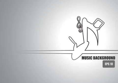 Vector : Music notes on gray background イラスト素材