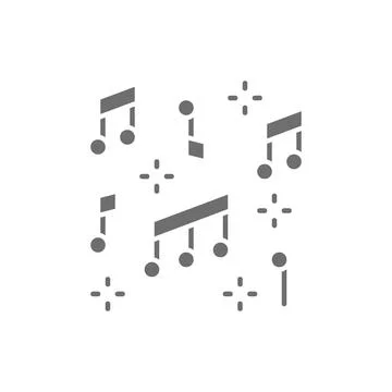 Vector music notes grey icon. Isolated on white background Illustrazione stock