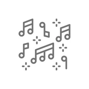 Vector music notes line icon. Stock Illustration
