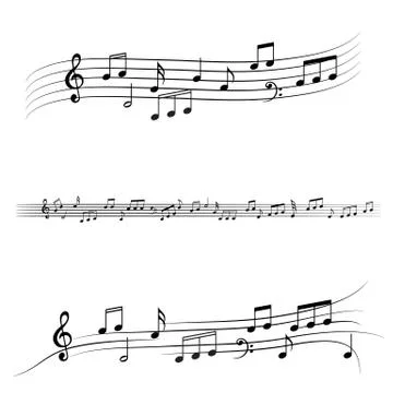 Vector music notes set Illustrazione stock