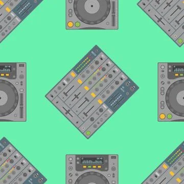 Vector musical equipment seamless pattern. 스톡 일러스트