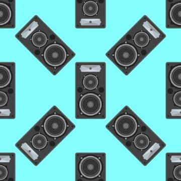 Vector musical equipment seamless pattern. Stock Illustration