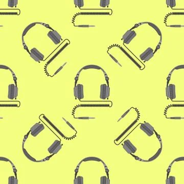 Vector musical equipment seamless pattern. Stock Illustration