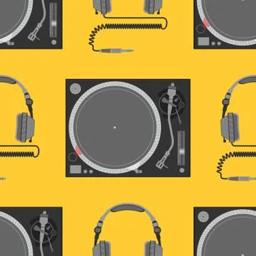 Vector musical equipment seamless pattern. イラスト素材