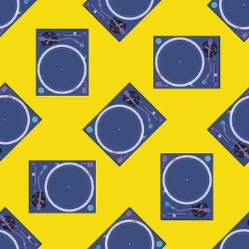 Vector musical equipment seamless pattern. Stock Illustration