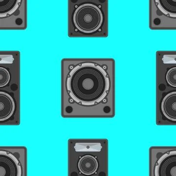 Vector musical equipment seamless pattern. Stock Illustration
