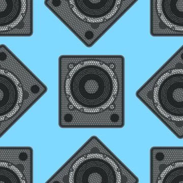 Vector musical equipment seamless pattern. Stock Illustration