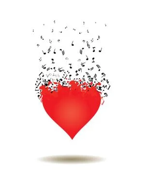 Vector musical heart Stock Illustration