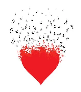 Vector musical heart Stock Illustration
