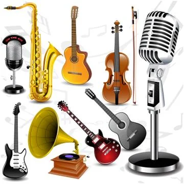 Vector musical icons Stock Illustration