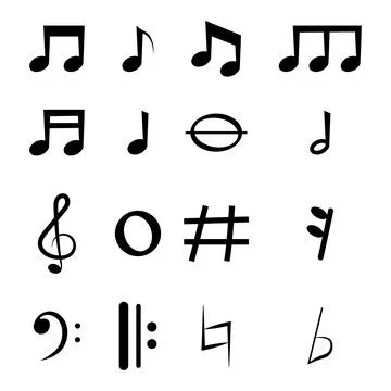 Vector musical note symbol collection Stock Illustration