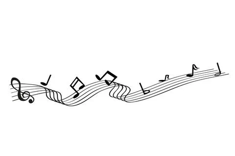 Vector musical note waving line, partitur Stock Illustration
