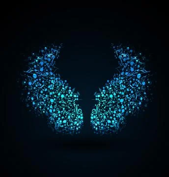 Vector of musical notes wings Illustrazione stock