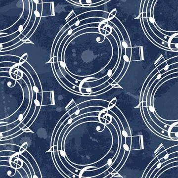 Vector musical pattern with notes 스톡 일러스트