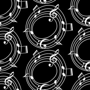Vector musical pattern with notes Stock Illustration