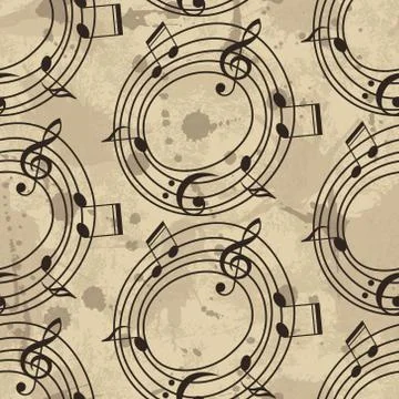 Vector musical pattern with notes Stock Illustration