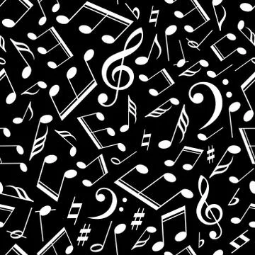 Vector musical pattern with notes Stock Illustration