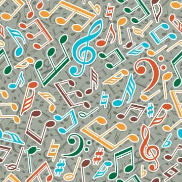 Vector musical pattern with notes Illustrazione stock