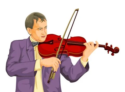 Vector of musician playing violin. Illustrazione stock