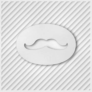 Vector mustache with shadow. Stock Illustration