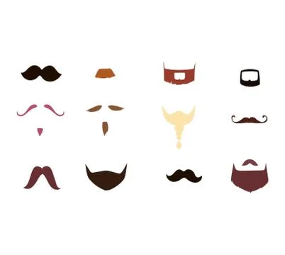 Vector mustache silhouette isolated Illustrazione stock
