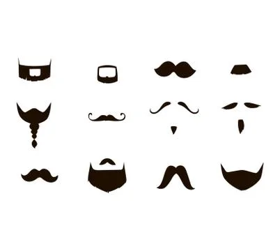 Vector mustache silhouette isolated Illustrazione stock