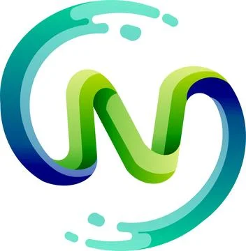 Vector n logo with water splash Stock Illustration