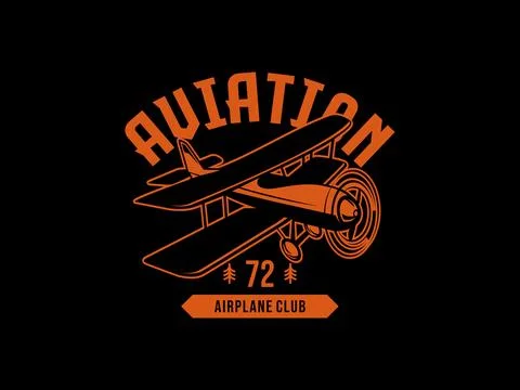Vector nama emblem biplane label aviation badges vector illustration Stock Illustration