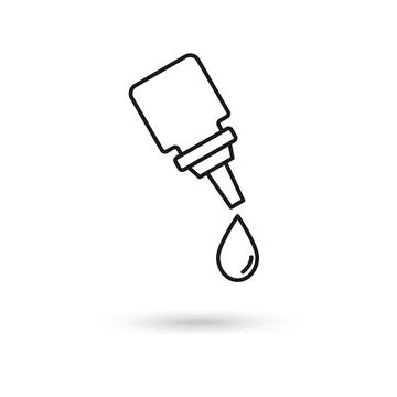 Vector nasal spray. Eye drops. Medical Bottle with drops. Flat vector isolate Stock Illustration