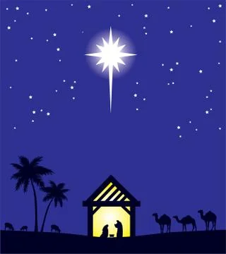 Vector Nativity Scene Stock Illustration