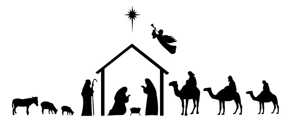 Vector Nativity Scene Stock Illustration