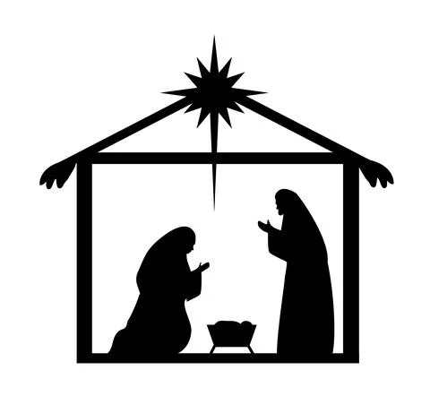 Vector Nativity Scene Stock Illustration
