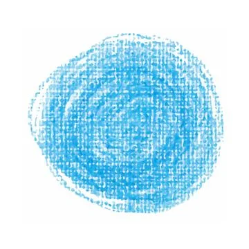 Vector natural blue pencil circle shape on white background. Hand drawn blue  Stock Illustration