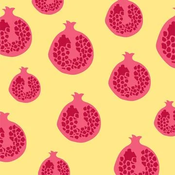 Vector natural pattern of pomegranates Stock Illustration
