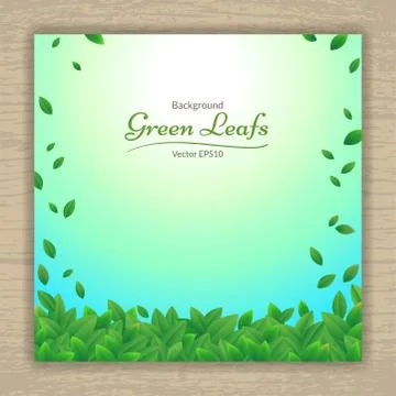 Vector nature background banner with green leaf frame Stock Illustration