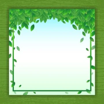 Vector nature background banner with green leaf frame Stock Illustration