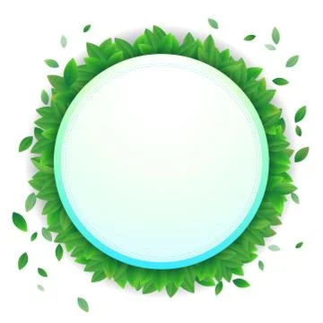 Vector nature background banner with green leaf frame Stock Illustration