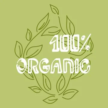 Vector nature emblem. Outline design for poster. Natural symbol, floral card. Stock Illustration