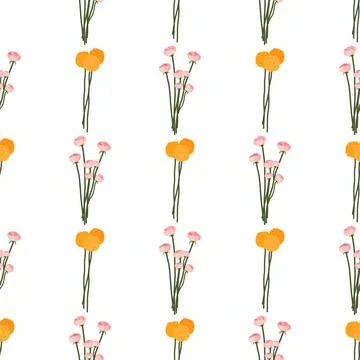 Vector nature graphic background with rose flowers and yellow dandelion. Stock Illustration