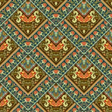 Vector nature patch pattern. Mosaic background Illustrazione stock