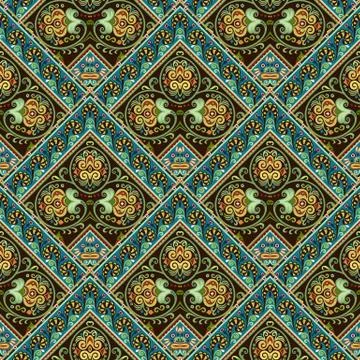 Vector nature patch pattern. Mosaic background Stock Illustration